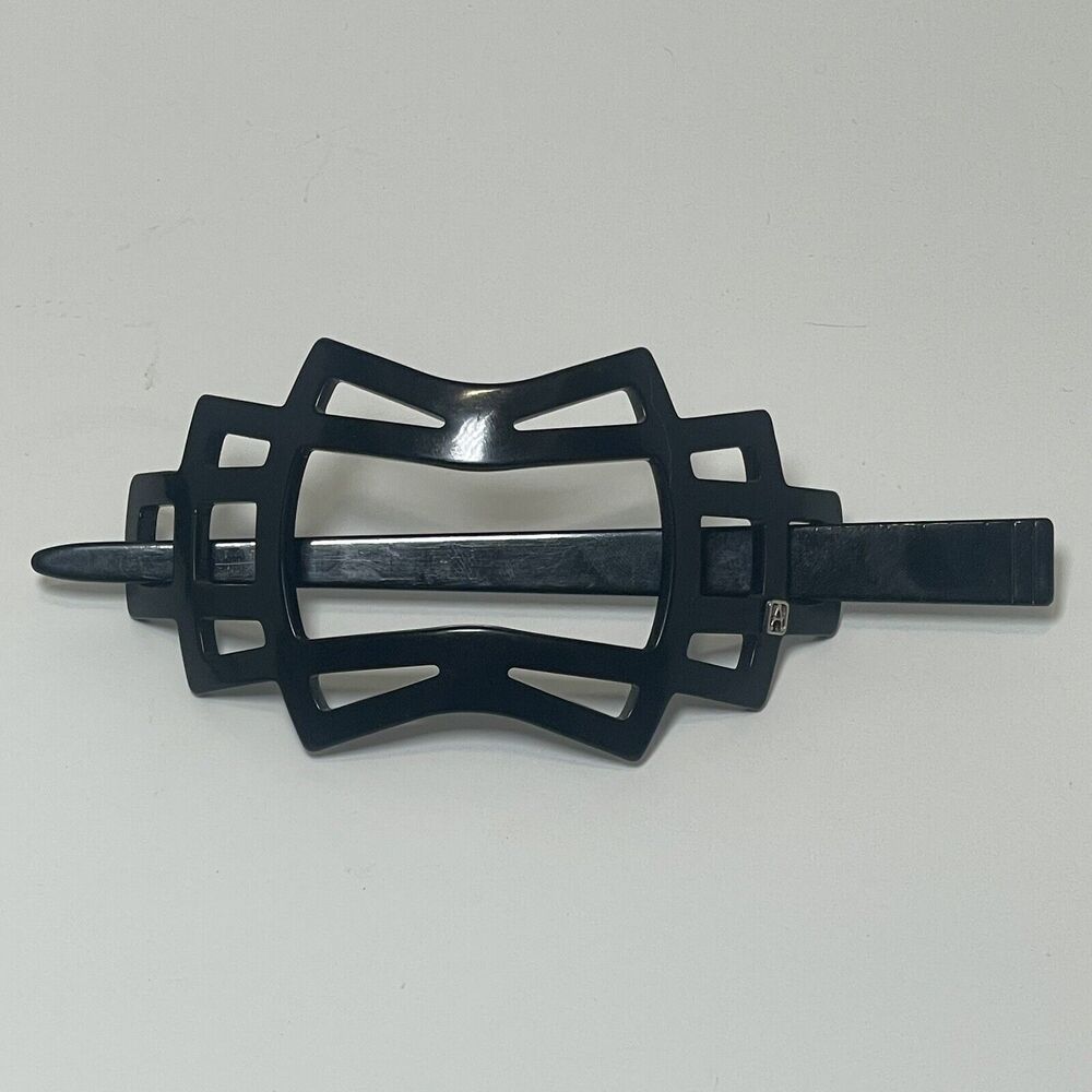 Alexandre de Paris Black hair clip chicago Slide Bun Clip Stick
